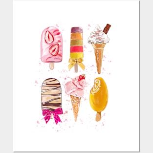 Summertime Ice cream treats Posters and Art